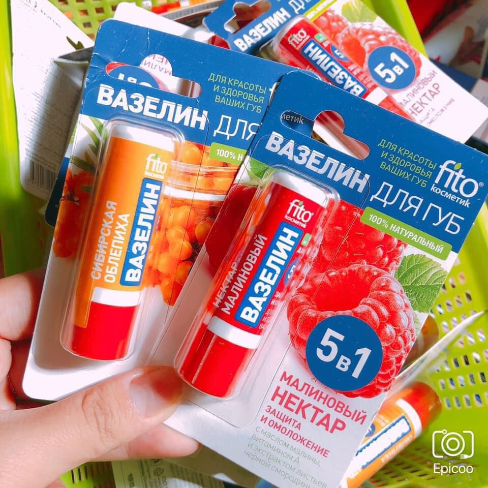 Son Dưỡng Môi Vaseline Fito 5in1 Nga - SON DƯỠNG HỒNG MÔI VASELINE - hangxachtaybaoanshop
