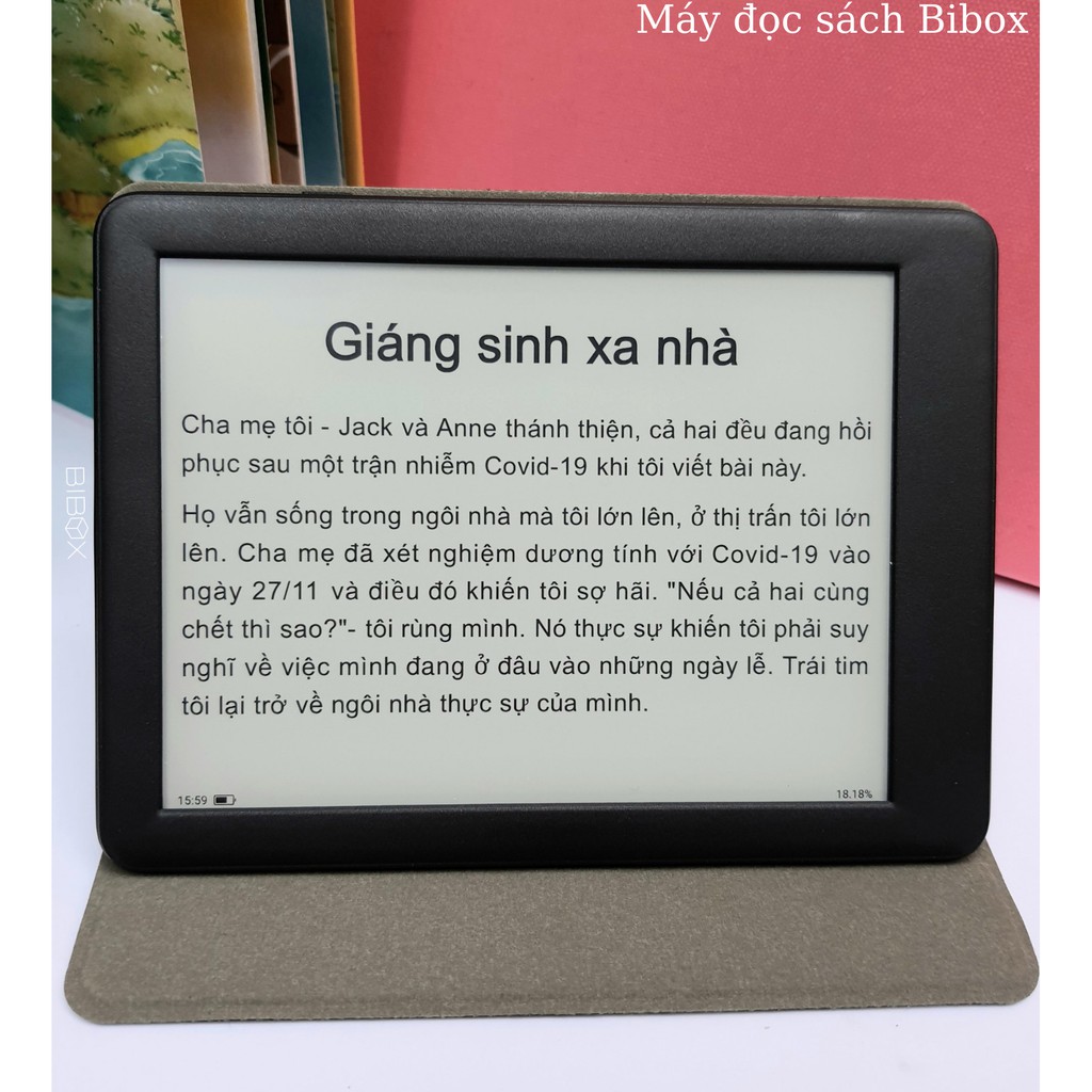 Máy đọc sách Likebook P6 + Bao da + Túi chống sốc + Kệ để bàn + Tặng kho sách độc quyền từ Bibox