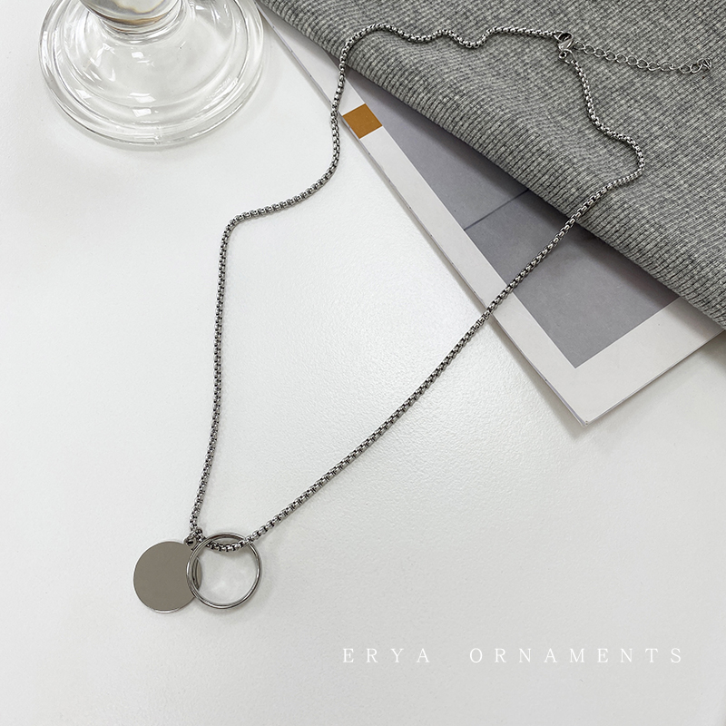 vòng cổ Thép Titan Mặt Dĩa Thời Trang Cá Tính