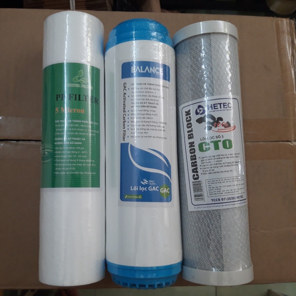 Bộ 3 lõi lọc nước sinh hoạt 10 inch