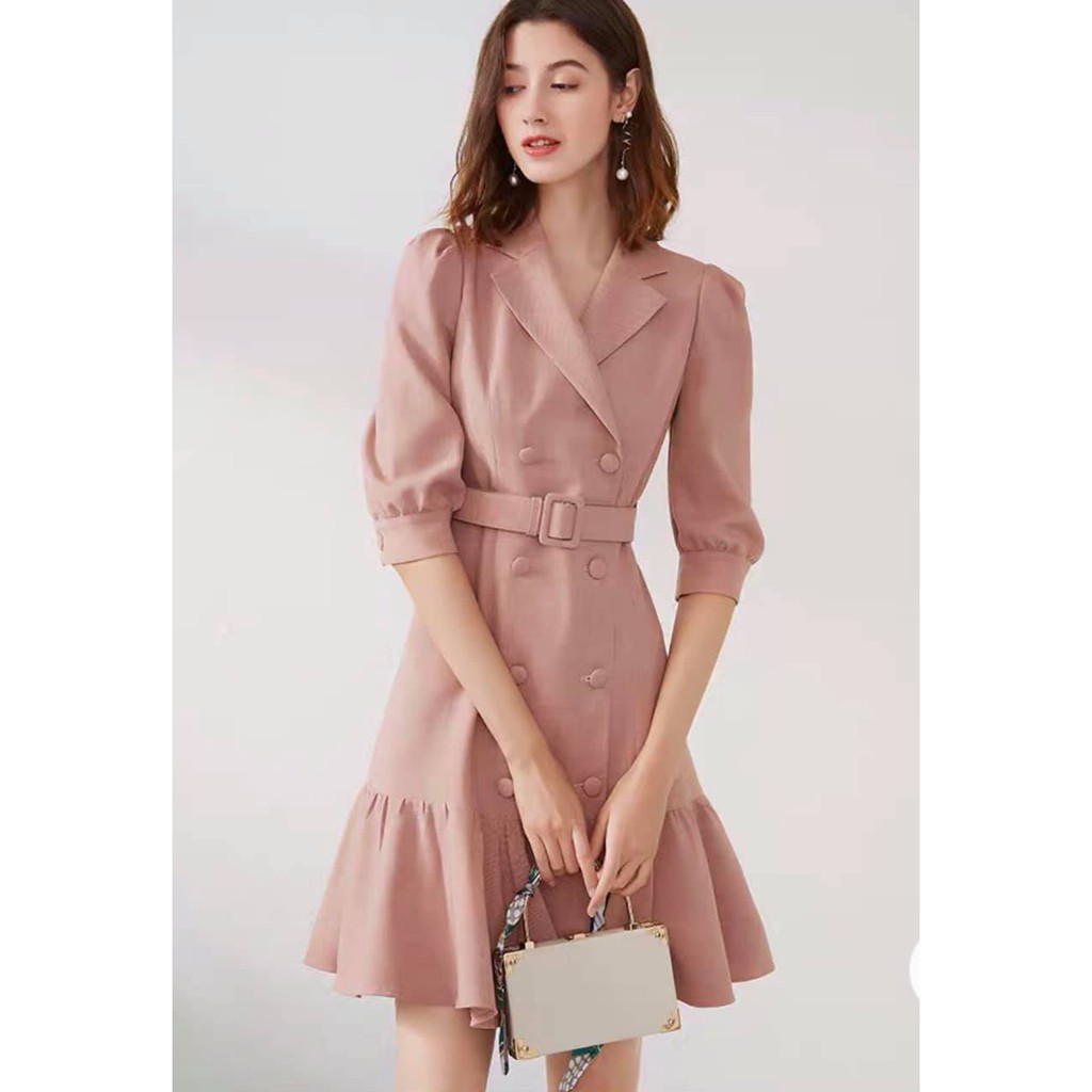 Đầm vest khoen eo công sở 2023