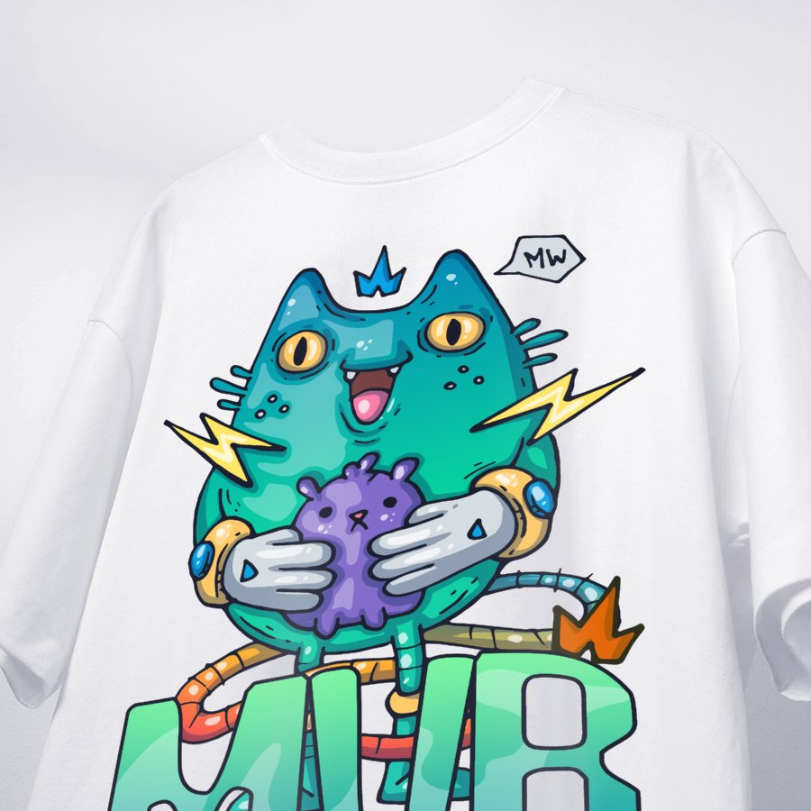 Áo unisex quỷ mèo khùm phông thun cotton tay lỡ thiết kế dễ thương localbrand MVR KK3774