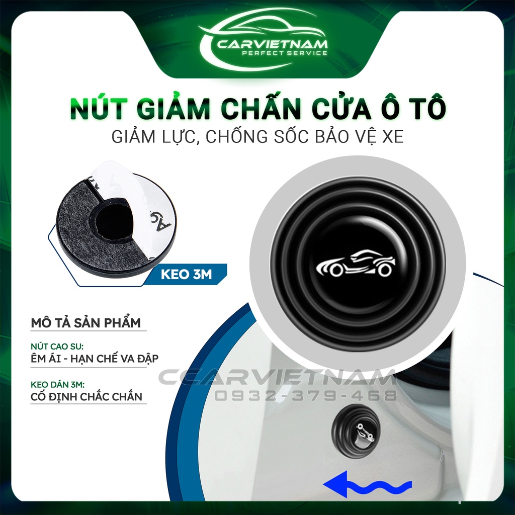 Nút Cao Su Giảm Chấn Cửa Xe Ô Tô - Đệm Núm Cao Su Bảo Vệ Chống Va Đập, Chống Ồn Khi Đóng, Mở Cánh Cửa Oto, Xe Hơi | BigBuy360 - bigbuy360.vn