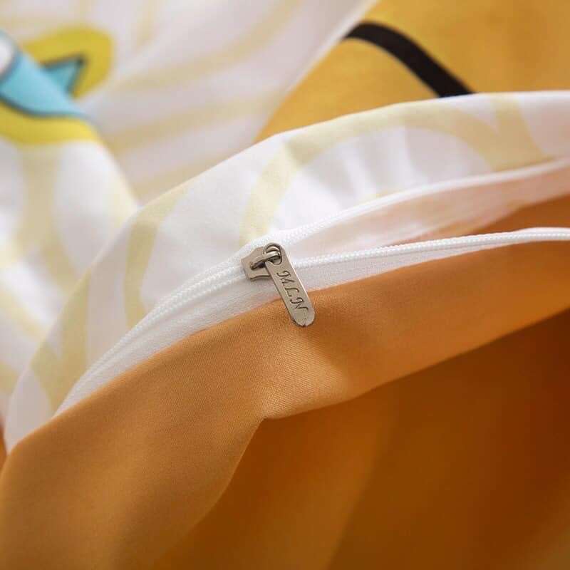 Bộ Drap &amp; Chăn Phao Cotton Tina 3D Picachu