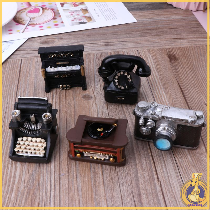 Đạo cụ chụp ảnh cho trẻ sơ sinh hình máy ảnh mini cổ điển bằng resin tự làm