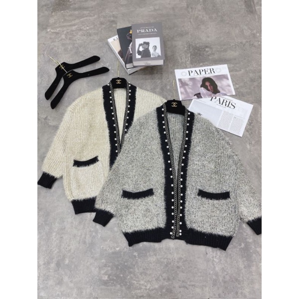 Áo Khoác Cardigan Nữ Ms.0224 Áo Khoác Lông Dáng Dài Phối Viền Ngọc Sang Chảnh, Chất Len Lông | BigBuy360 - bigbuy360.vn