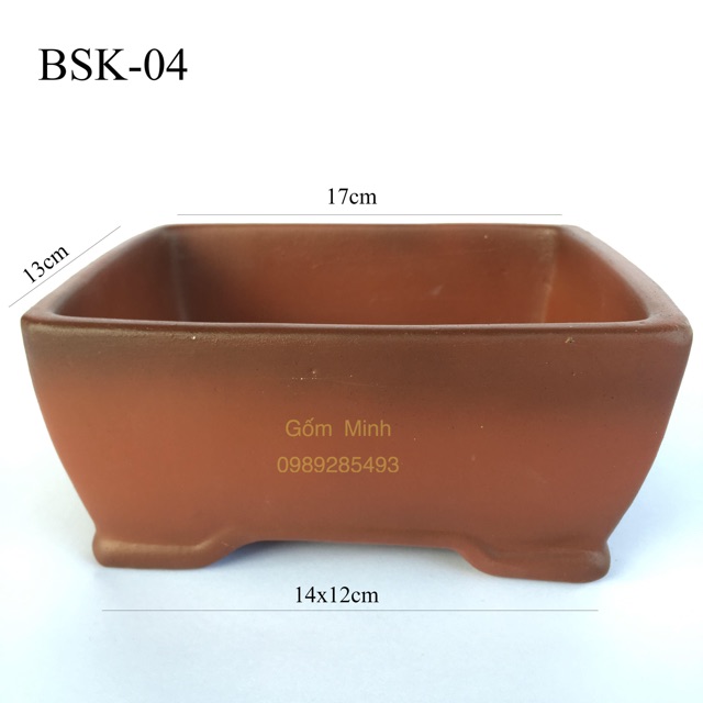 Chậu cây bonsai mã BSK-04 Gốm Bát Tràng cao cấp giá sỉ