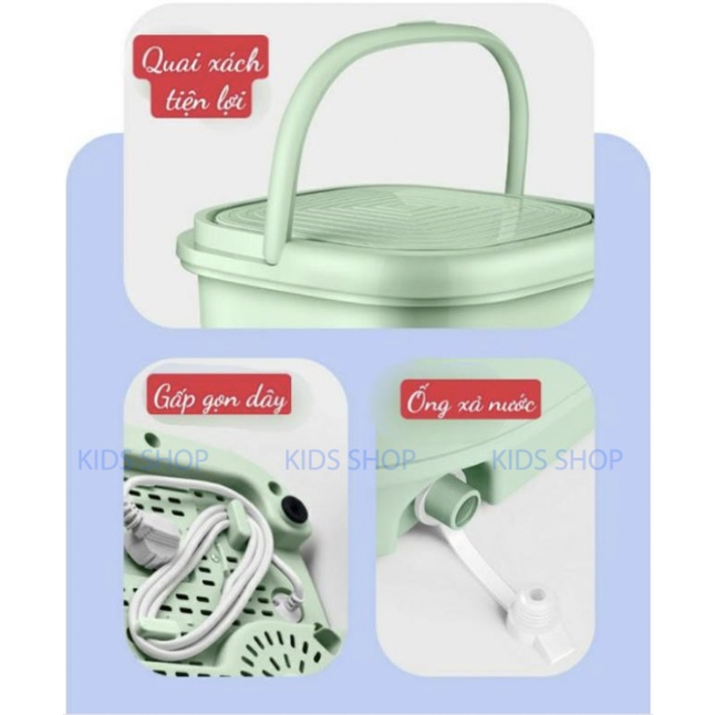 Máy giặt gấp gọn loại to kèm lồng vắt tiện dụng, giặt sạch sâu, dành cho cá nhân, gia đình nhỏ- Xả kho