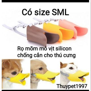 Rọ mõm mỏ vịt silicon chống cắn cho thú cưng