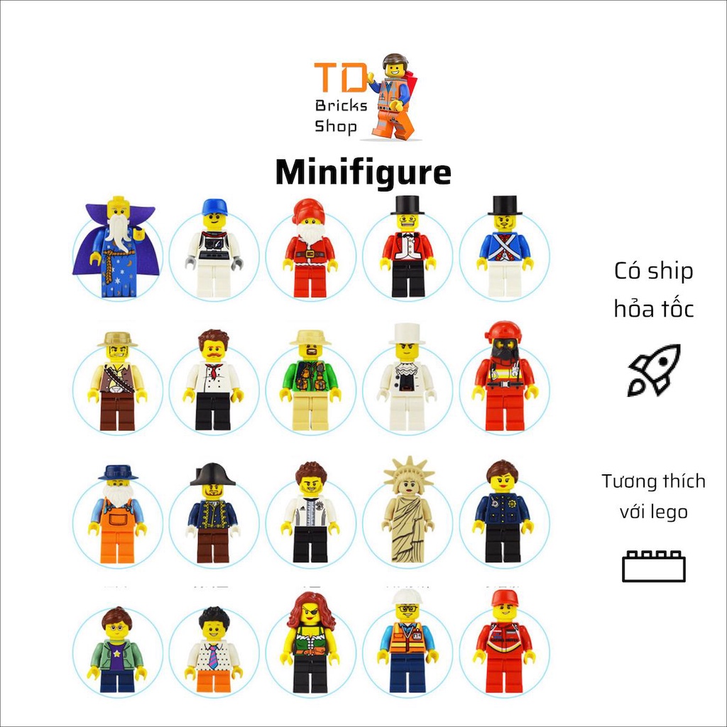 Minifigure, đồ chơi lắp ráp nhân vật Cư dân thành phố, mẫu đa dạng, có thể chọn mẫu