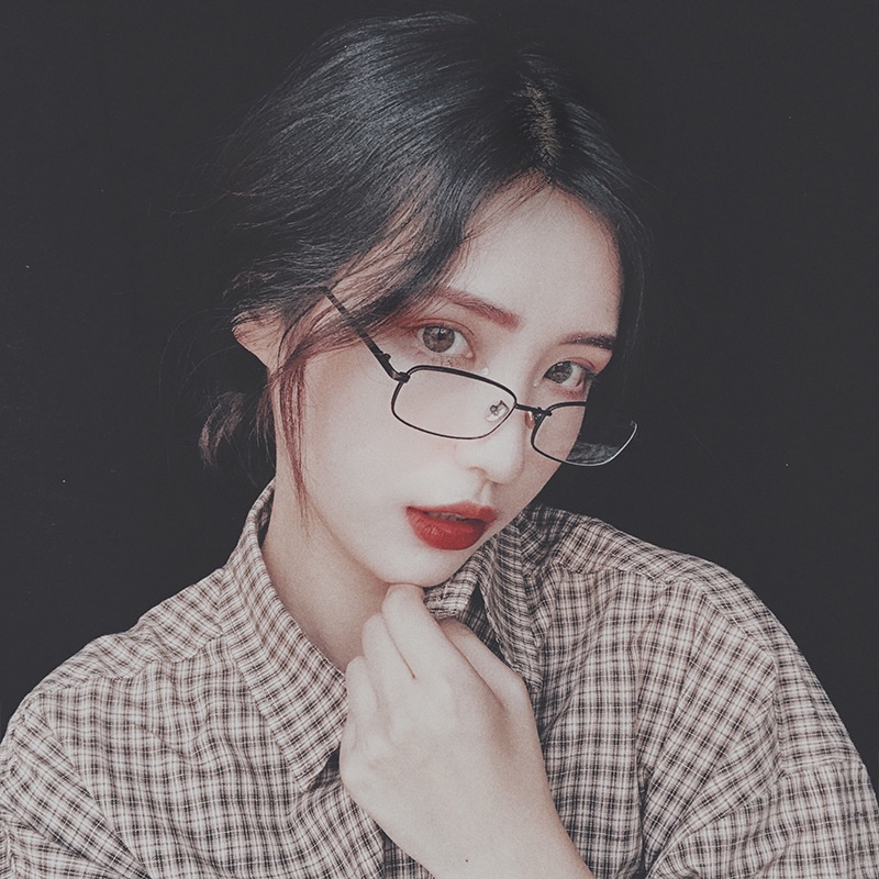 Mắt Kính Gọng Kim Loại Chống Ánh Sáng Xanh Phong Cách Retro Thời Trang Cho Nữ