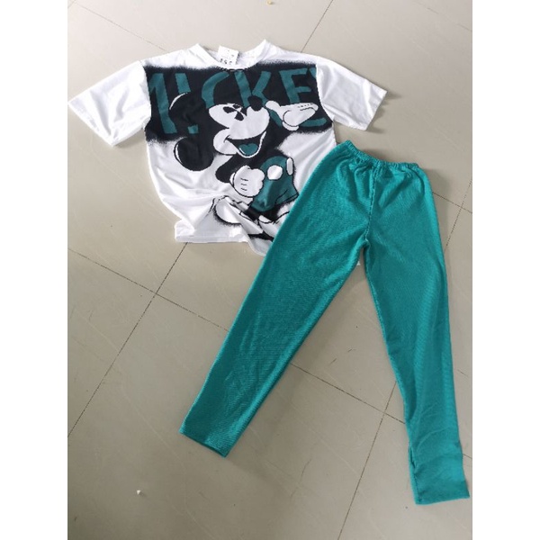 set đồ xanh/đỏ thun cotton dày dặn