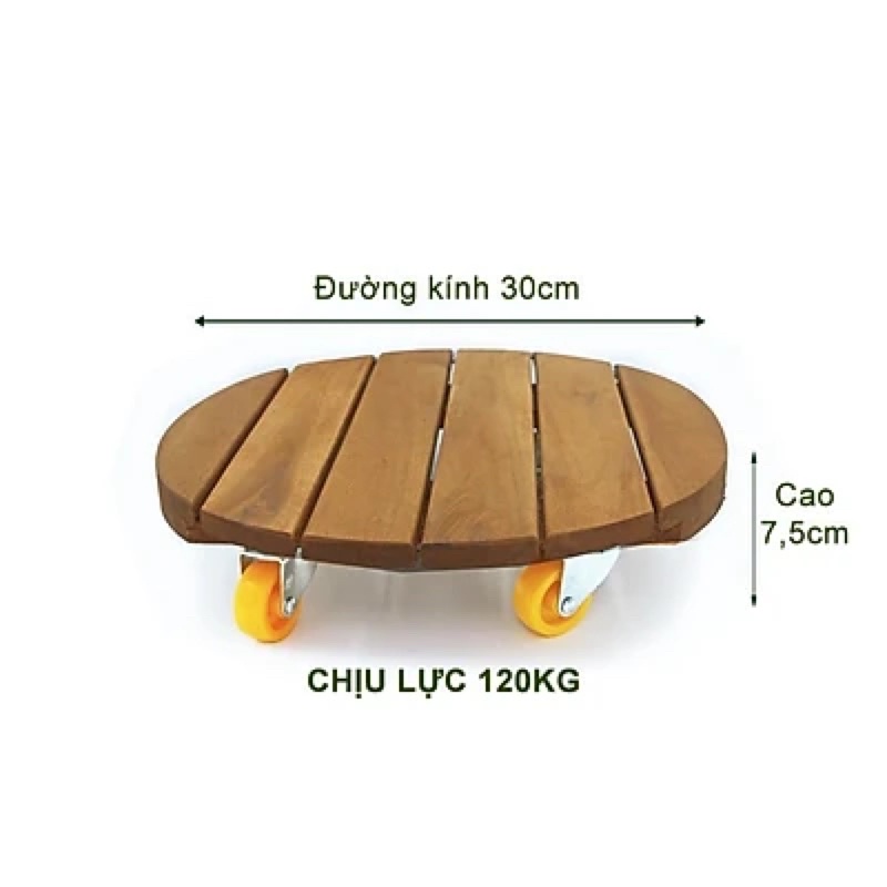 Đế đỡ chậu cây cảnh hình Vuông/Tròn bằng Gỗ có bánh xe lăn đa năng