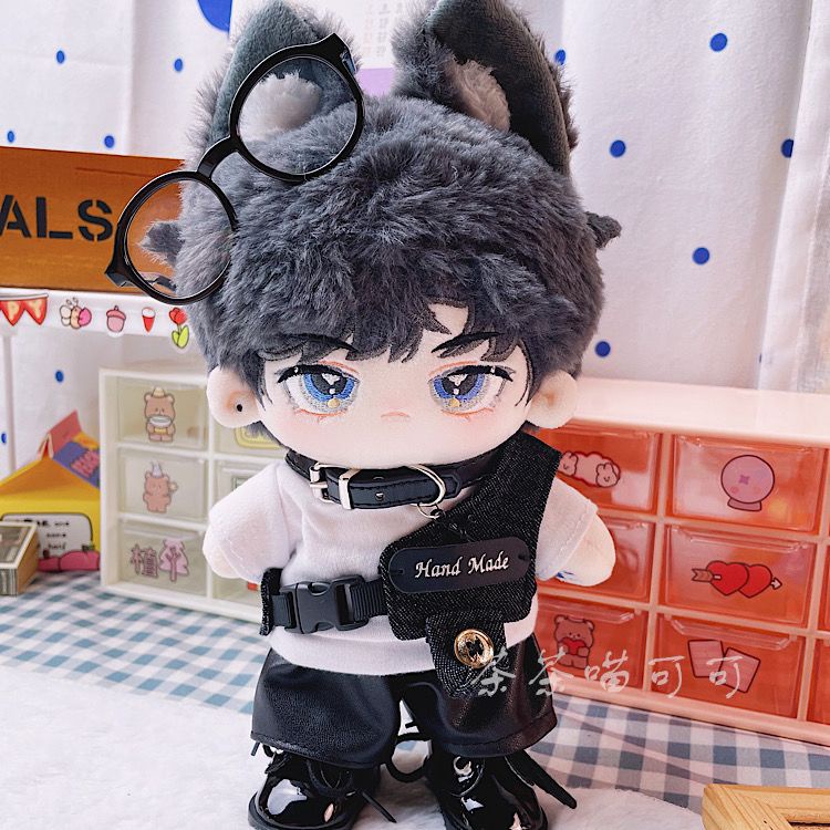 20cm baby clothes spot black and white trendy pants vest suit collar 20cm cotton doll clothes fat body cool cover