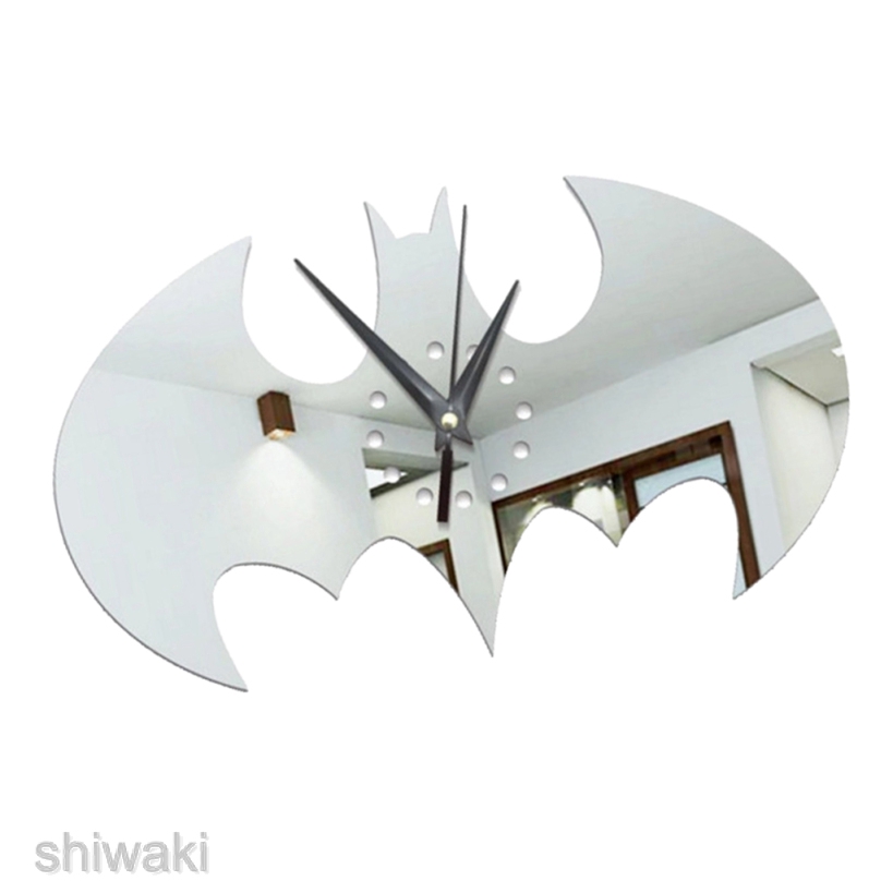 Acrylic Batman Wall Clock Wall Sticker Mute Clock