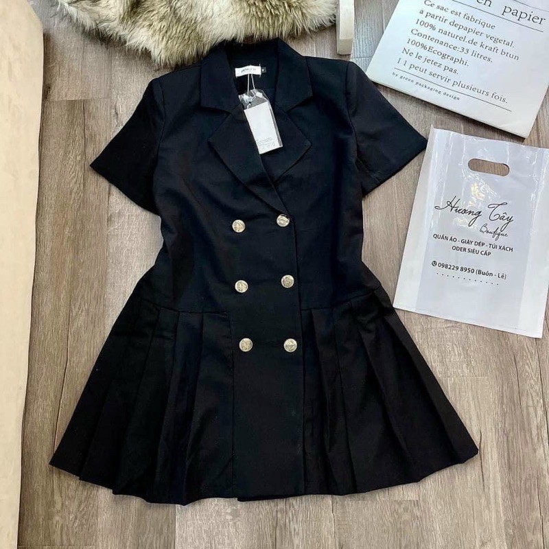 ĐẦM SƠ MI XẾP LY XÒA 6 CÚC