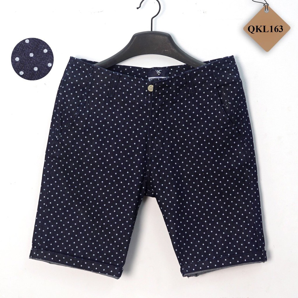 Quần Short Kaki Nam Họa Tiết Có Co Giản, Phong Cách Thời Trang Hot