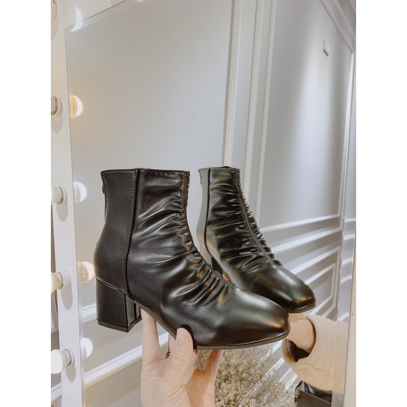 BOOTS DA NGẮN CỔ GÓT 6cm sẵn hàng