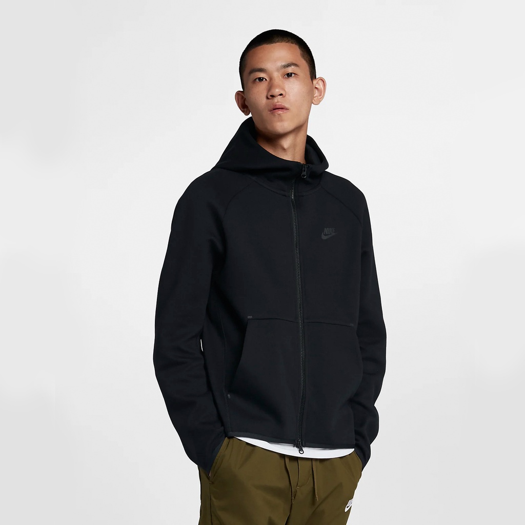 ÁO KHOÁC NỈ NAM NIKE TECH FLEECE AW77 HOODIE - ĐEN