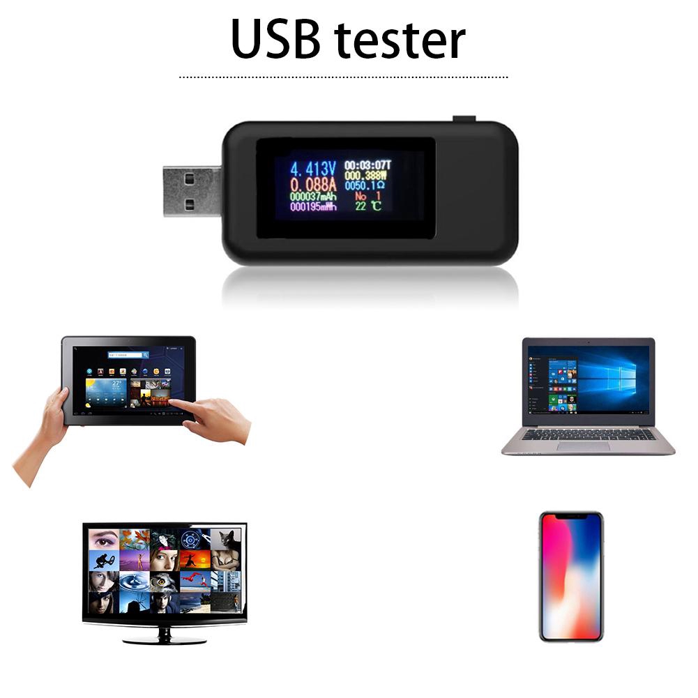 USB thử điện 10 trong 1 đo cường độ dòng điện và điện áp sạc DC hiển thị màn hình kỹ thuật số