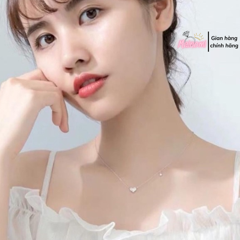 Dây Chuyền Bạc, Trái tim cách điệu tạo nên vẻ dịu dàng cuốn hút Mainomi Shop Bạc Xinh