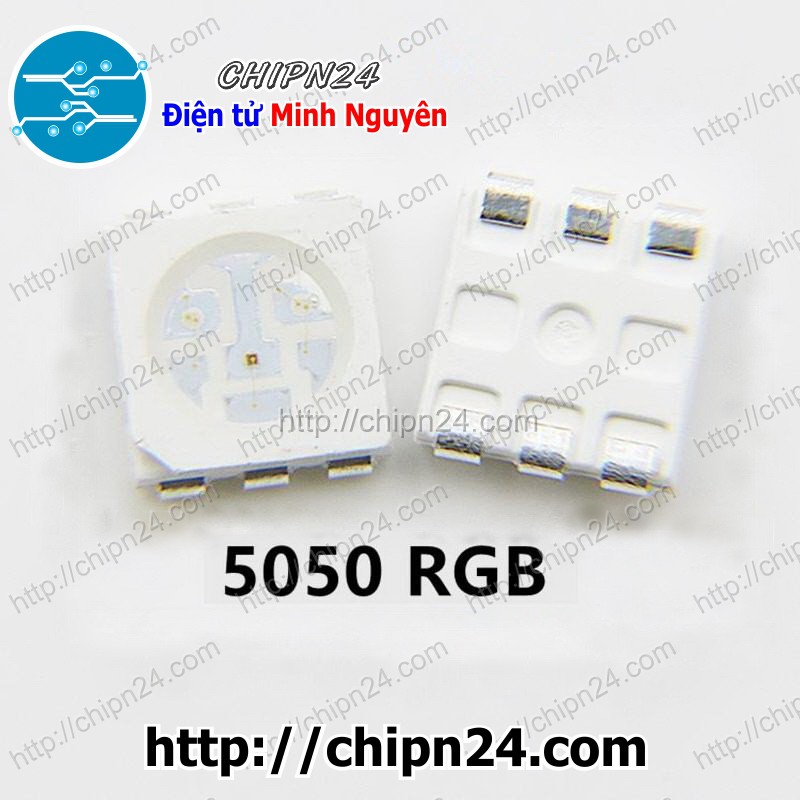 [10 CON] (TK1) Led Dán SMD 5050 7 MÀU RGB