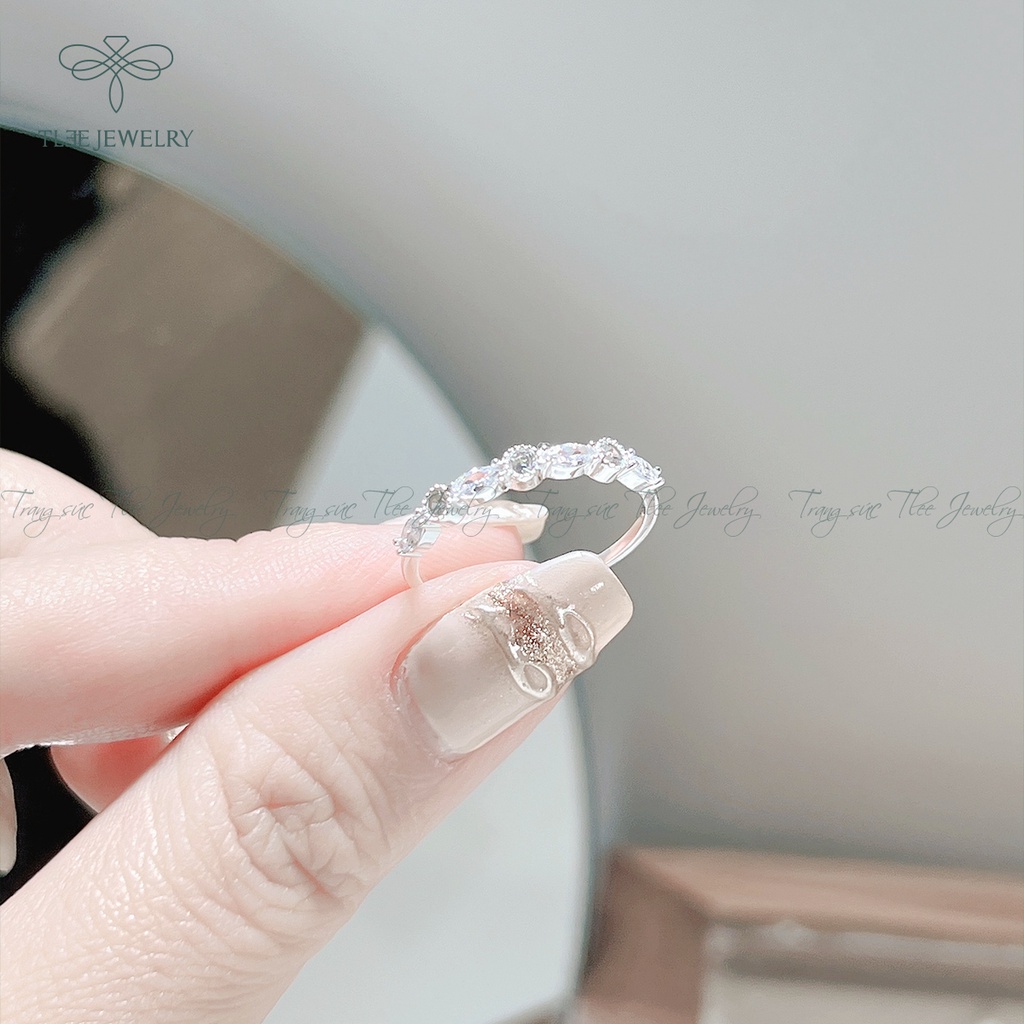 Nhẫn bạc nữ TLEE Gavia nạm đá lấp lánh cao cấp NCJ A0158