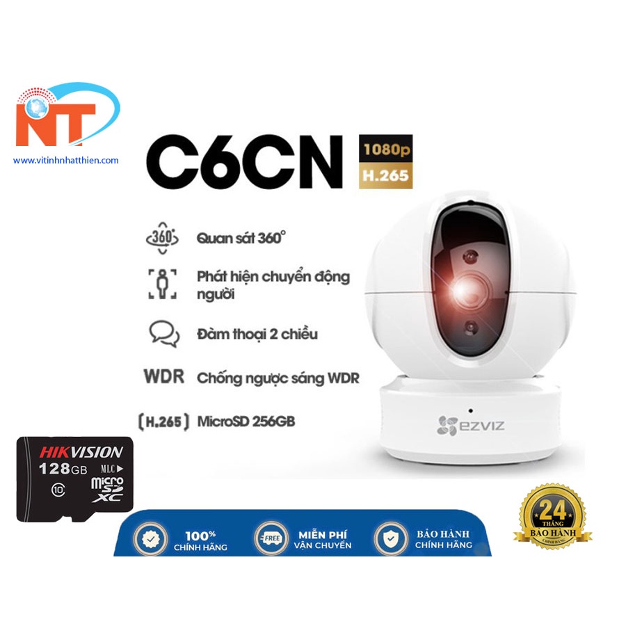 Camera Wifi Ezviz C6W Siêu Nét 4Mp 1440p 2K , EZVIZ C6N 4Mp, Ezviz TY2, Ezviz C6CN AI - Hàng Chính Hãng