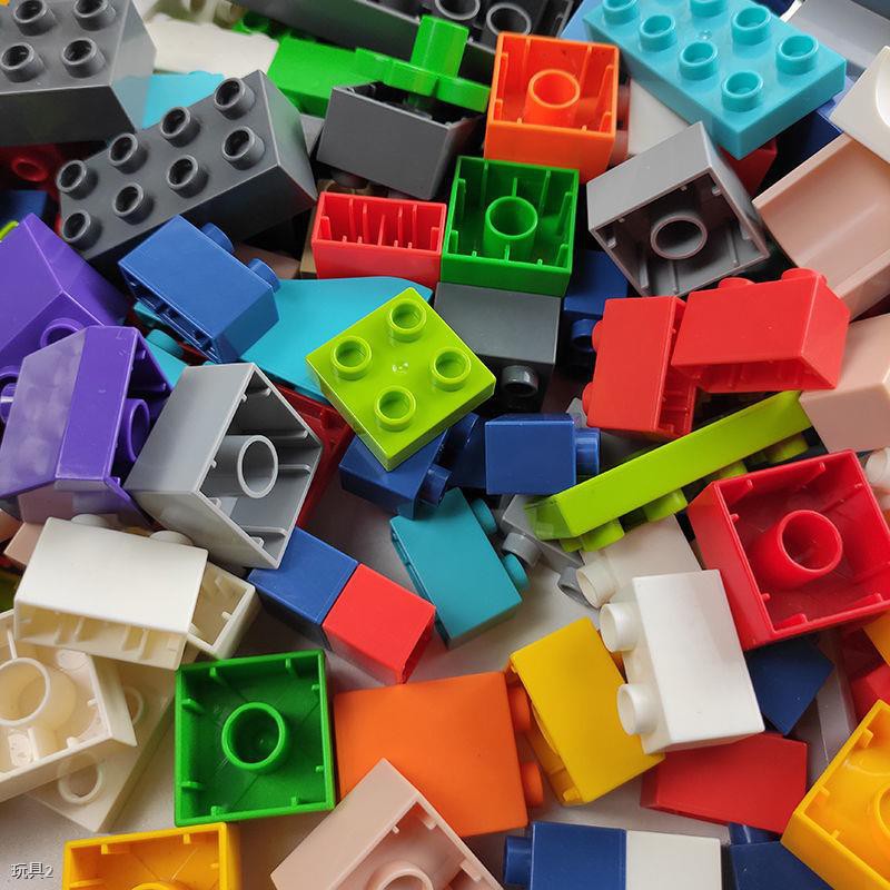 ✎Đồ chơi trẻ em lắp ghép khối giáo dục tương thích Lego bé gái 3 trai 6 tuổi phối màu ngẫu nhiên các hạt lớn
