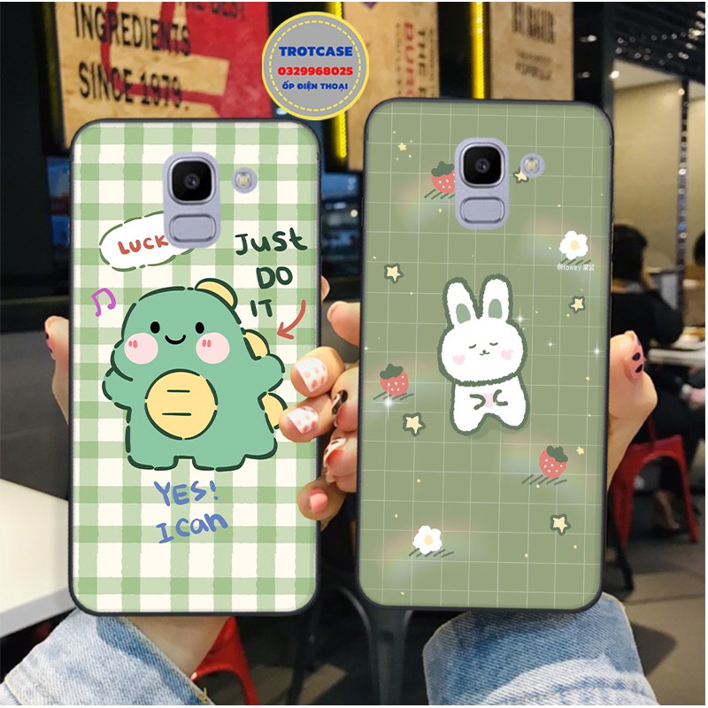 Ốp lưng Samsung A6/A6 Plus/A8/A8 PLus/J6/J6 PLus/J8 - in hình thỏ mập màu xanh đẹp , mắt cute , thễ thương