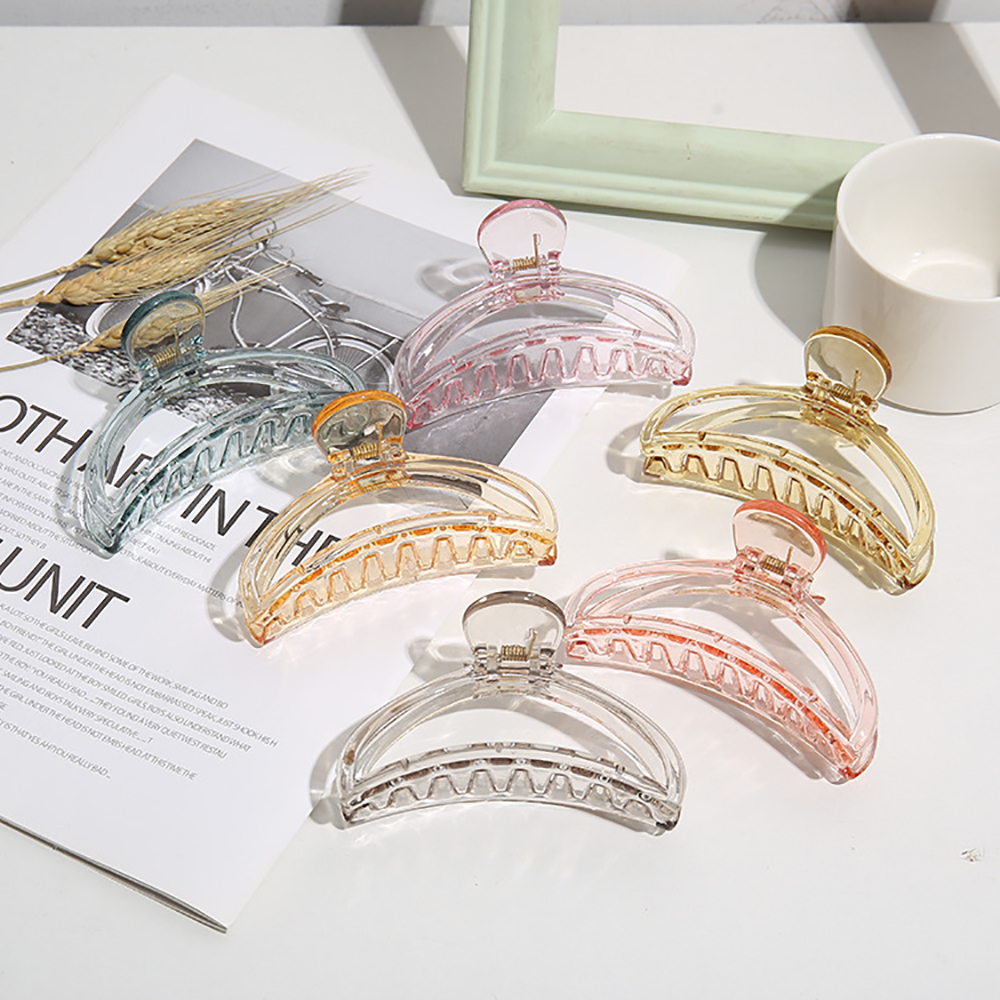 Kẹp Tóc Nhựa Trong Suốt Nhiều Màu Sắc Thời Trang