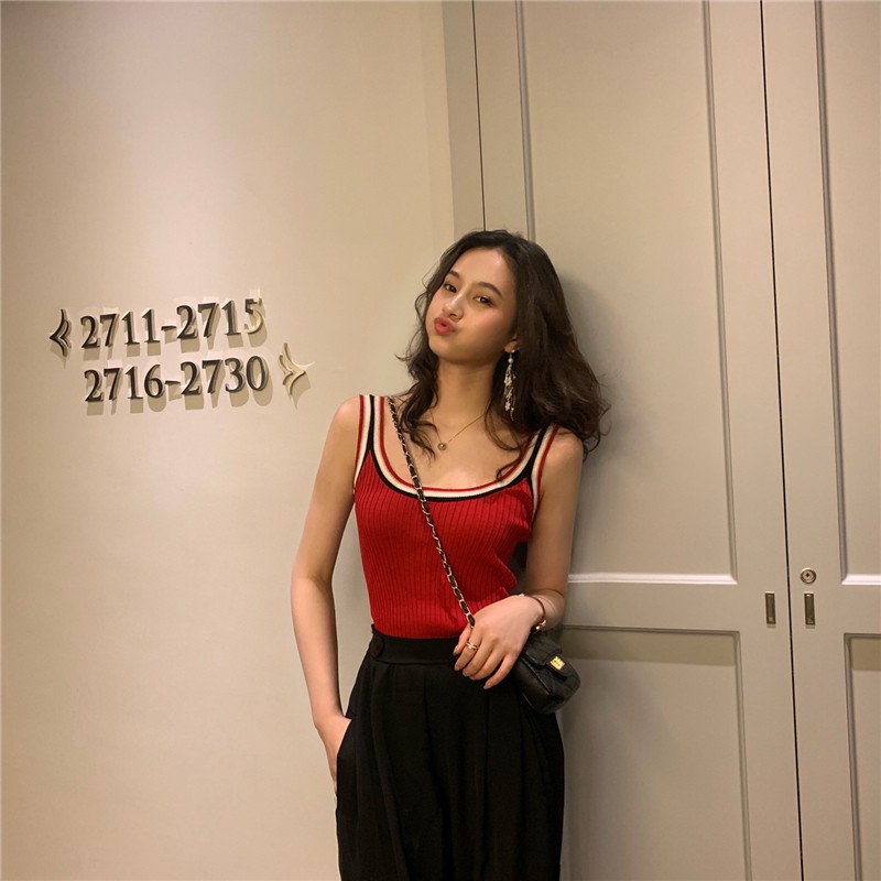 NEW Áo Hai Dây Dệt Kim Thiết Kế Đơn Giản Phong Cách Hàn Quốc | BigBuy360 - bigbuy360.vn