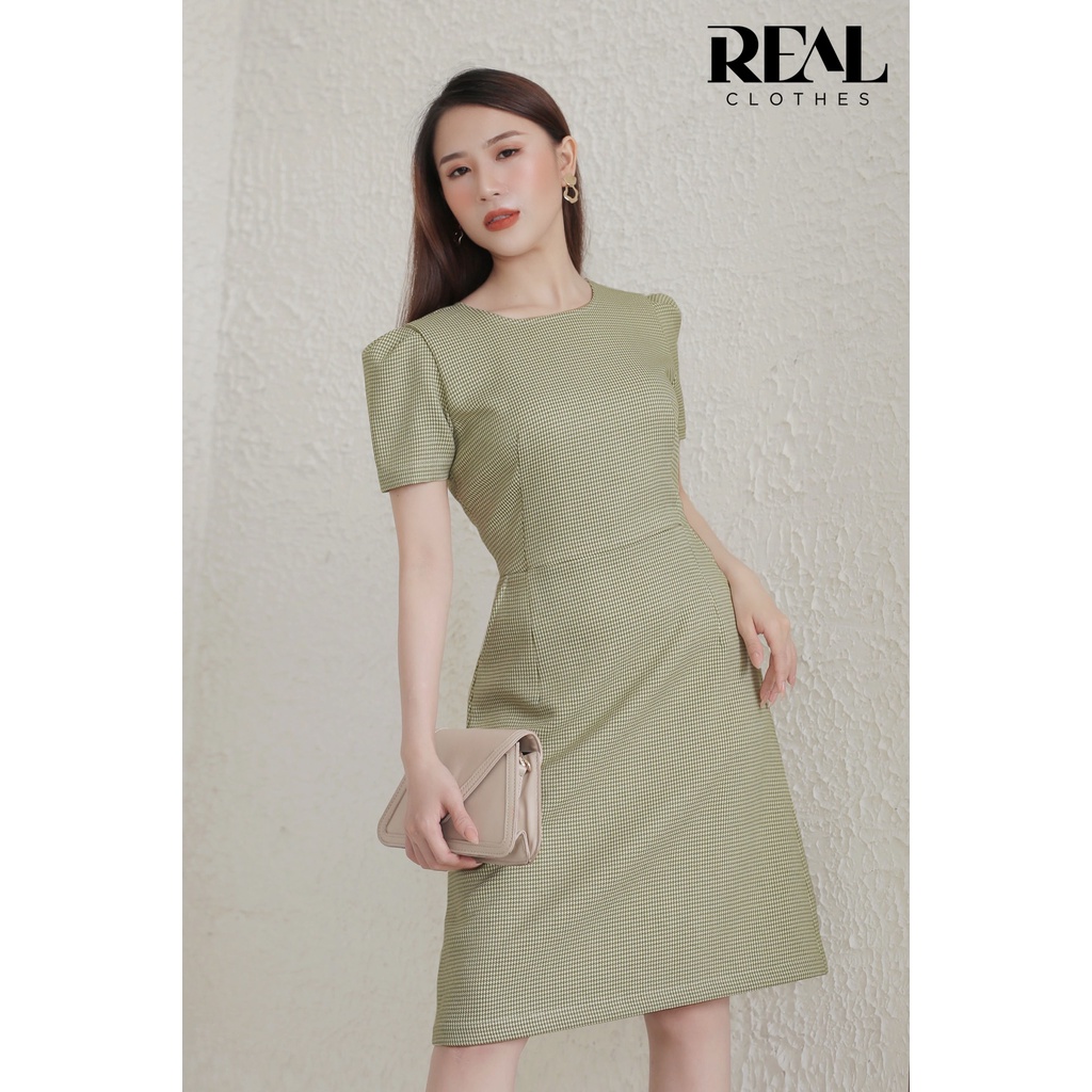 Đầm katie zigzag xanh_REAL