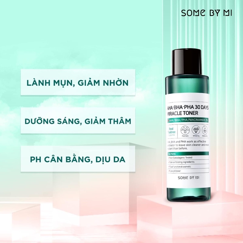 Bộ 4 Sản Phẩm Dưỡng Da Giảm Mụn Some By Mi AHA-BHA-PHA 30 Days Miracle Fullsize