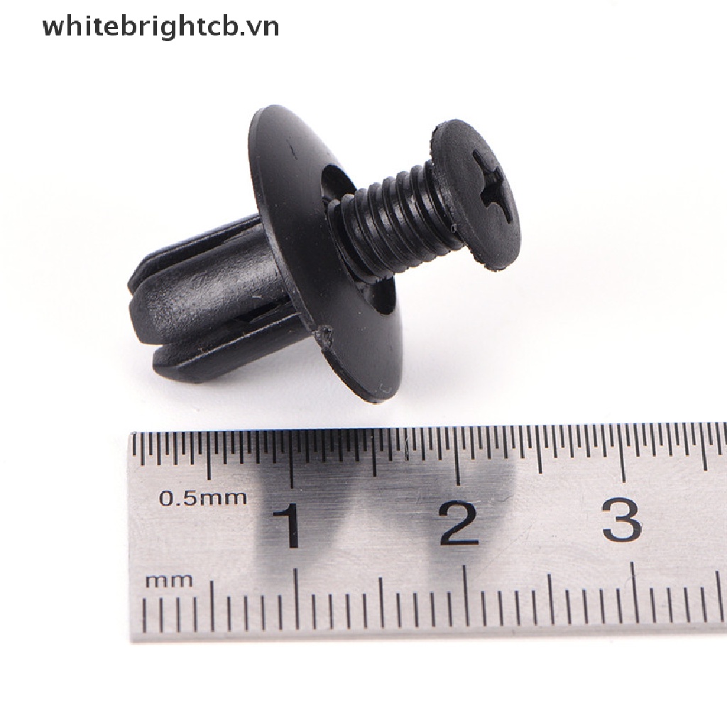 FENDER Set 50 Đinh Tán Nhựa Màu Đen 8mm Chuyên Dụng Cho Xe Hơi