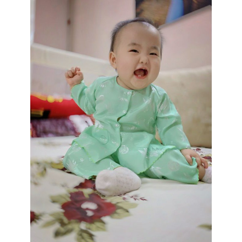 Bộ bà ba gấm trẻ em, bộ bà ba gấm lá tre bé gái 7-35kg