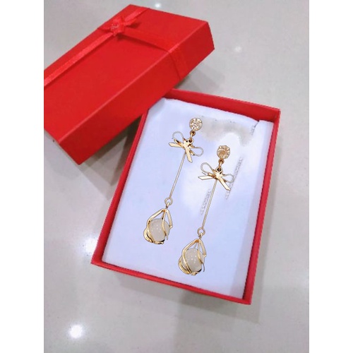 -Hộp quà đính nơ màu đỏ có mút xốp lót nhung cao cấp, kích thước 3x7x9 cm, Hộp quà tặng, hộp đựng trang sức.