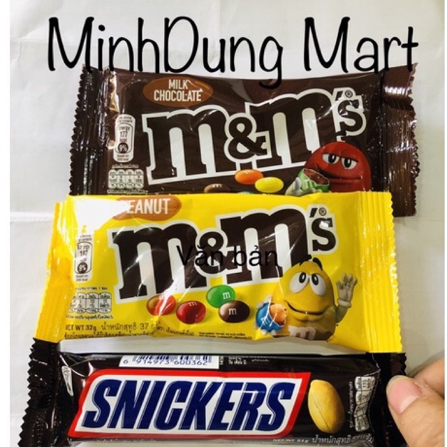 Kẹo Socola đậu phộng/sữa M&amp;M’s/Snickers