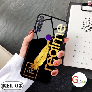 Ốp lưng Realme 5 Pro/Q-lưng kính in logo hãng điện thoại mới