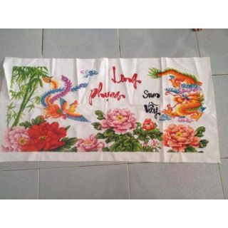 Tranh thêu thành phẩm long phụng sum vầy