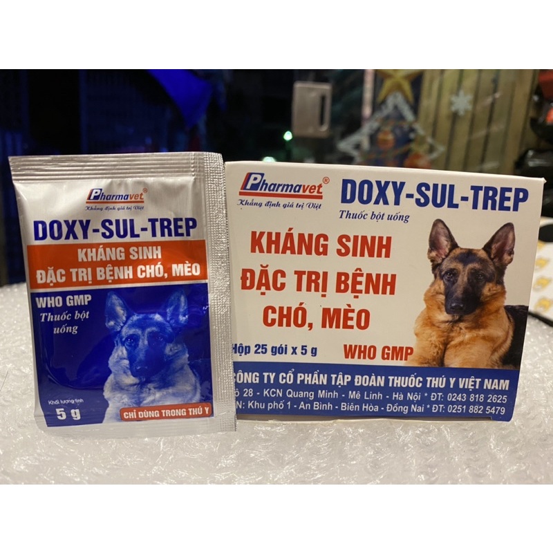 Kháng sinh chó mèo Doxy-Sul-Trep tiêu chảy chó mèo