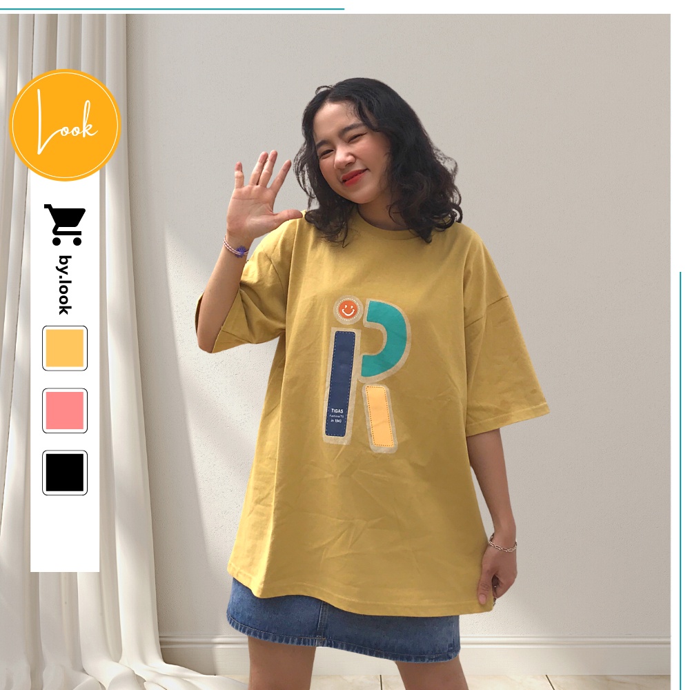 Áo thun Unisex LM Basic Tee phông chữ R nữ tay lỡ freesize form rộng | BigBuy360 - bigbuy360.vn