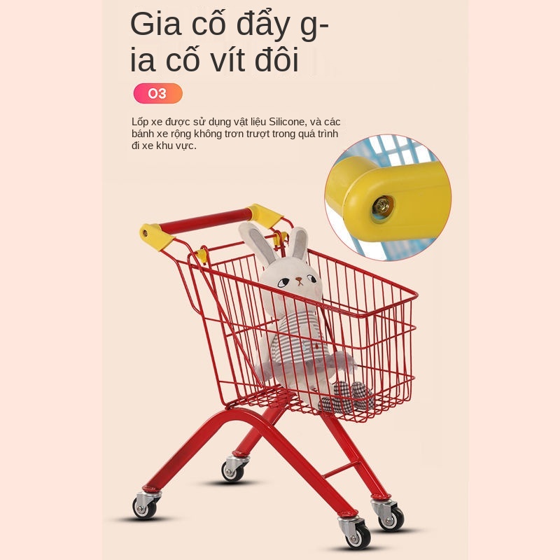 J Siêu thị trẻ em s xe đẩy hàng gia dụng có thể gấp lại 1-6 bé trai và gái chơi nhà đồ lớn