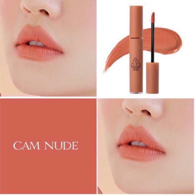 Son kem lì 3CE Velvet Lip Tint màu New Nude Cam Nude siêu tây