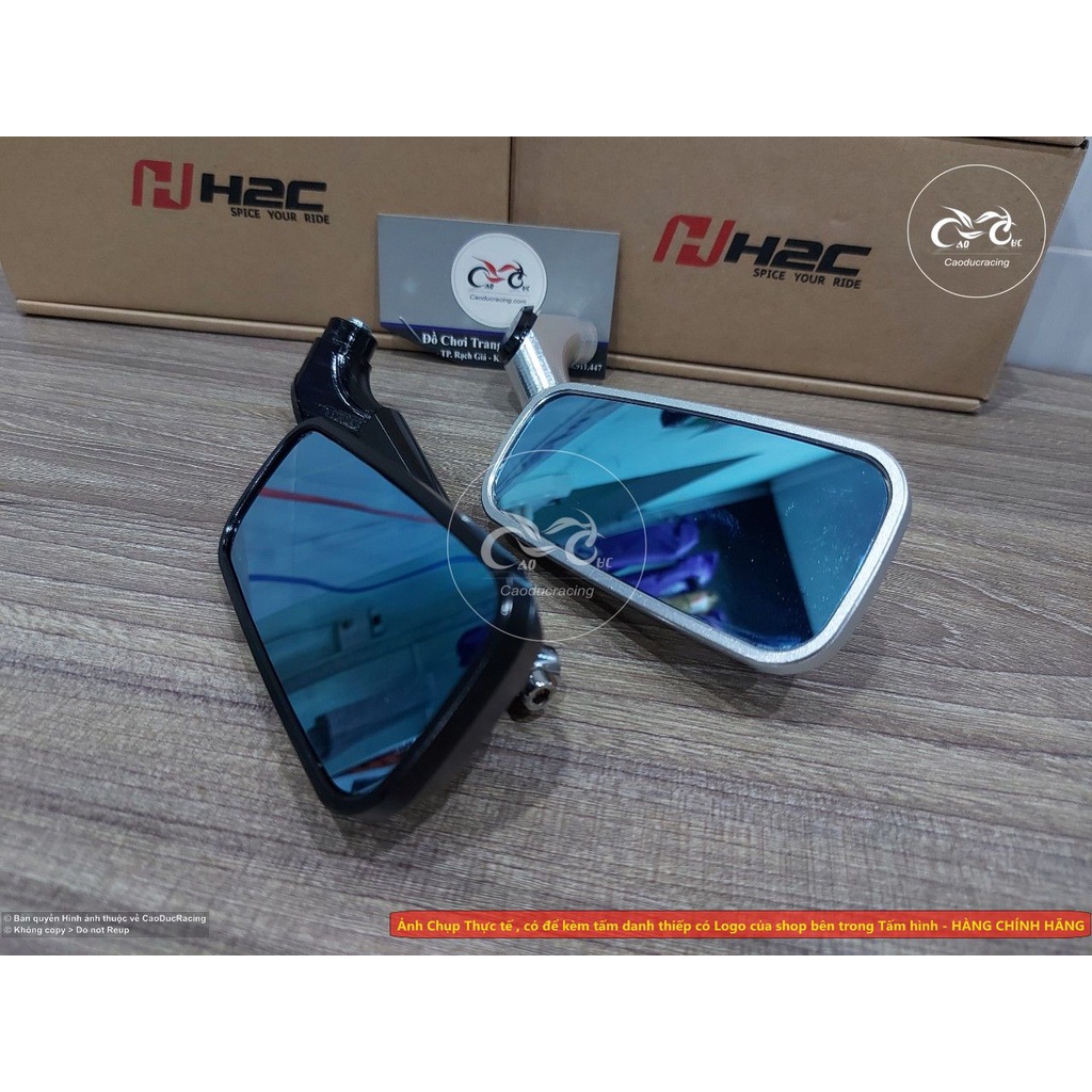 Gương kính hậu H2C RACING - kiếng hậu bên trái lắp mọi loại xe - gương