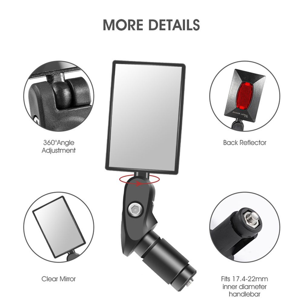 Gương Chiếu Hậu Phản Quang Xoay 360 Độ Gắn Tay Lái Xe Đạp Leo Núi