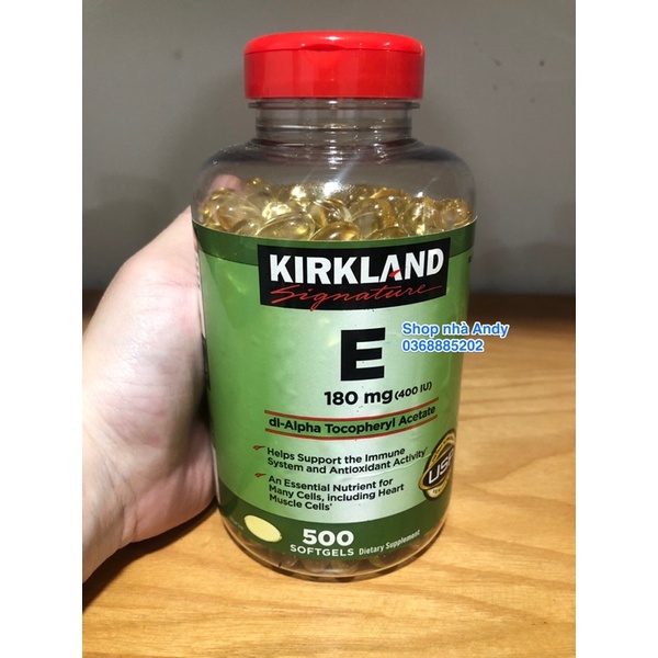 Vitamin E 400 IU 500 Viên Kirkland Của Mỹ, Date 2025