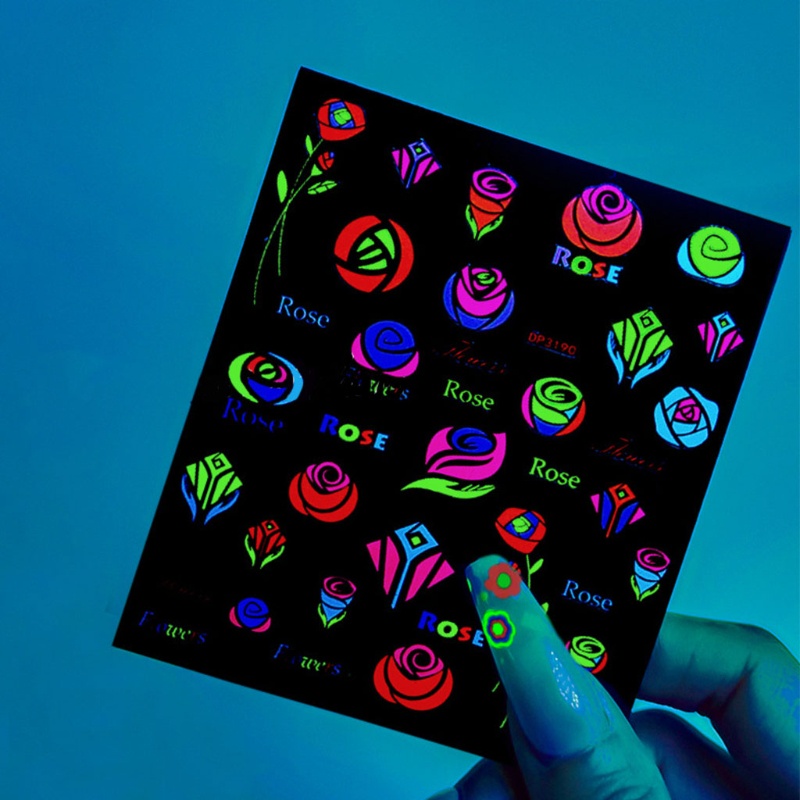 Đề Can Họa Tiết Hình Học 3D Màu Sắc Dạ Quang Tự Dính Trang Trí Móng Nghệ Thuật Cho Nữ