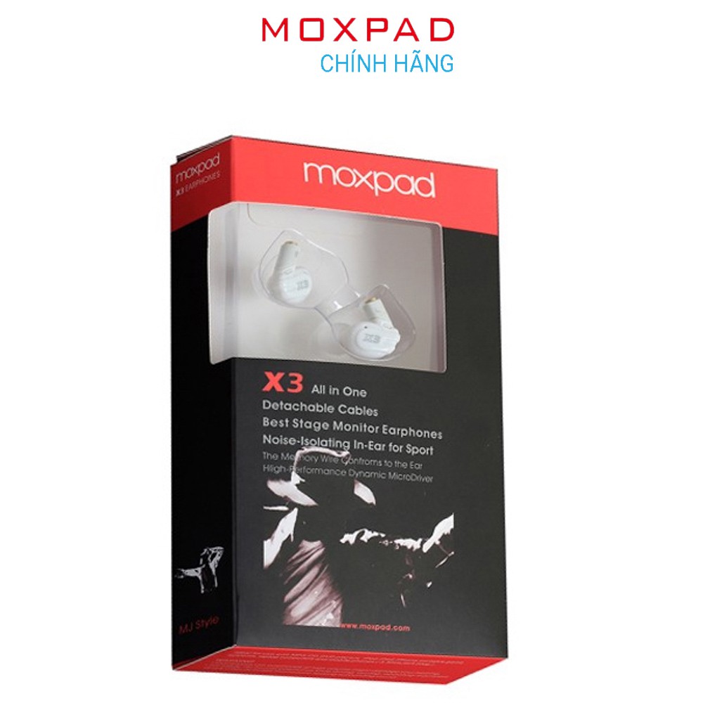 Tai nghe Moxpad X3 - Hàng chính hãng | Dây dẫn tháo rời, Có mic thoại, Âm thanh vượt tầm giá