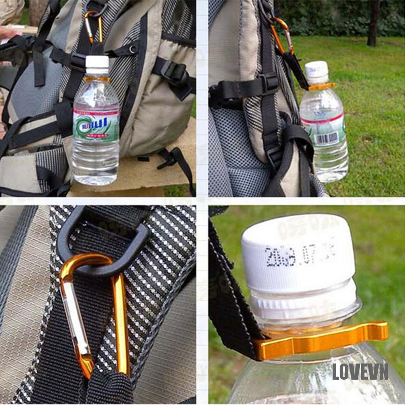 Set 2 Giá Đỡ Bình Nước Có Móc Kẹp Tiện Dụng Khi Đi Cắm Trại / Leo Núi